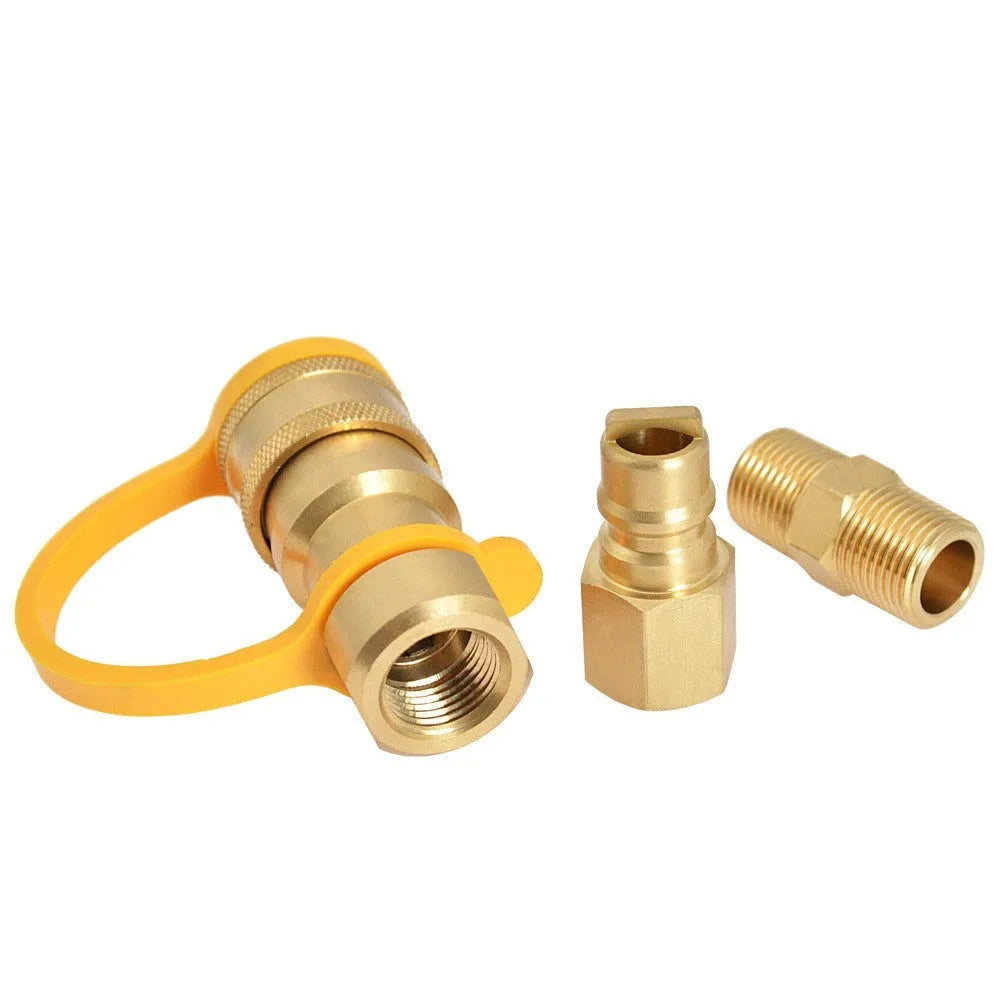 Brass gas propane conversion charging connector with 3/8 connection and American standard threading