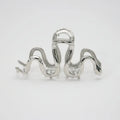 Silver metal hair clip with Slytherin serpentine snake design measuring 10.5 cm