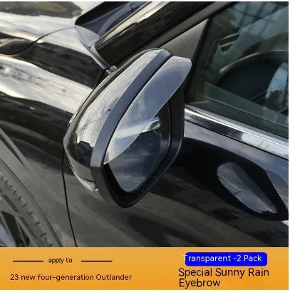 Black Warrior and translucent window deflector sets for a 2023 Mitsubishi Outlander.