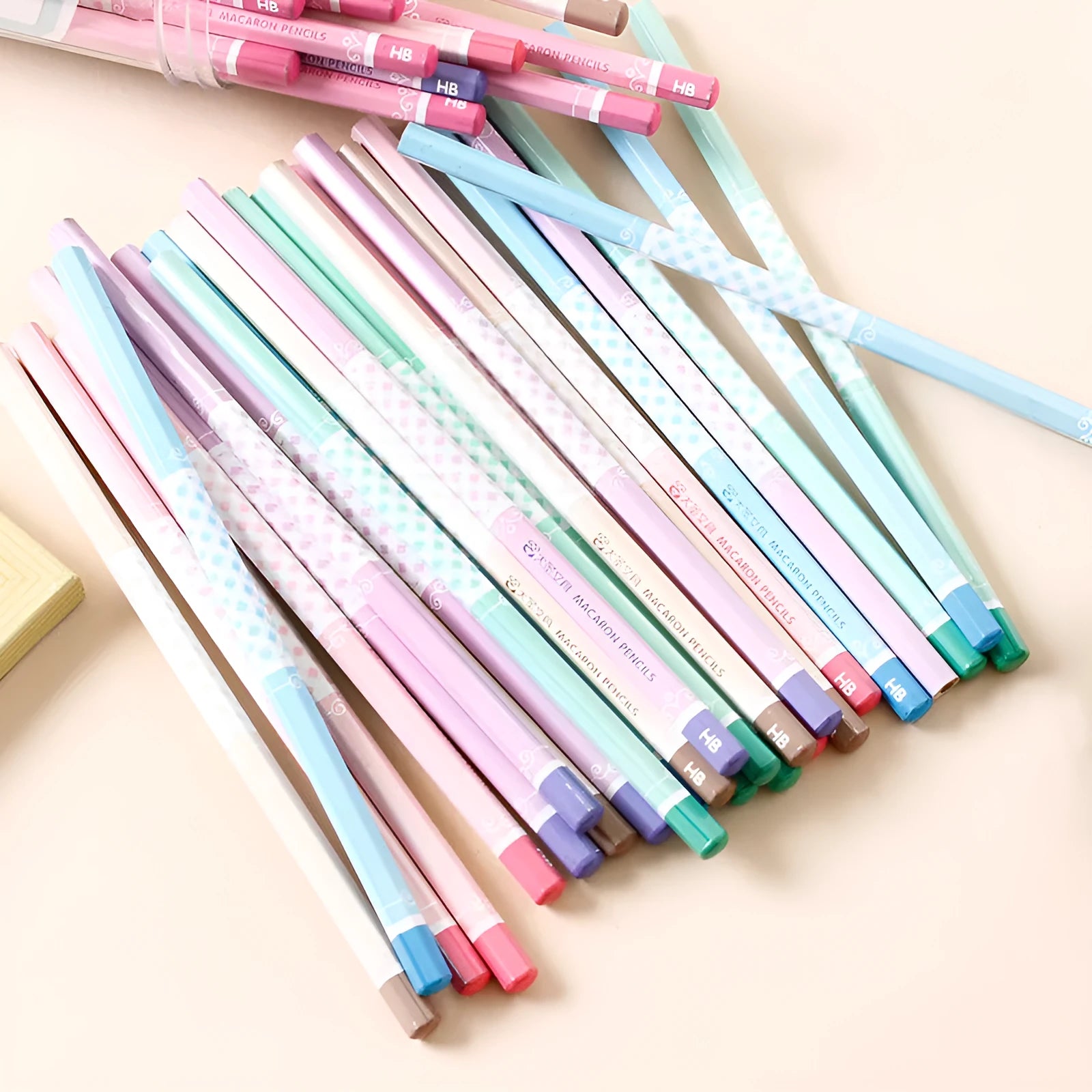 Basswood thermal transfer pencil with six-angle rod design in 50-piece bulk pack barrel