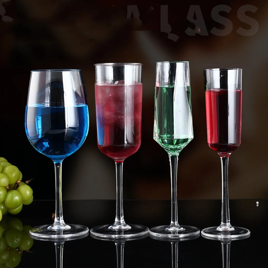 Clear PC acrylic wine bottle with modern design for beverage serving