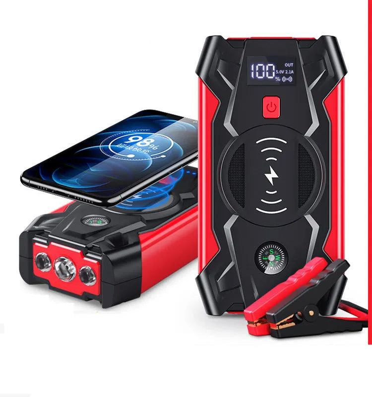 39800W car emergency jump starter power bank with digital display and metal clips