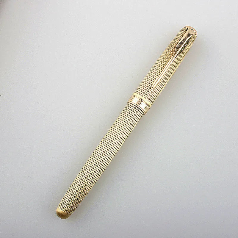 Stainless steel ball pen with 0.5mm tip shown in black gold clip finish