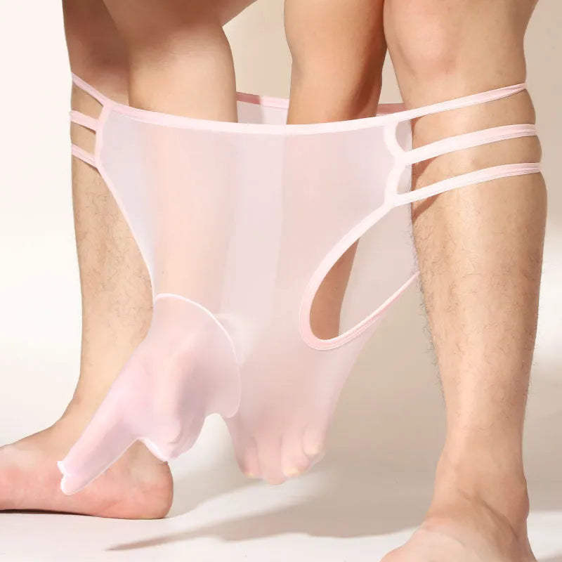 Men's transparent elephant nose nylon shorts in multiple colours with mid waist design