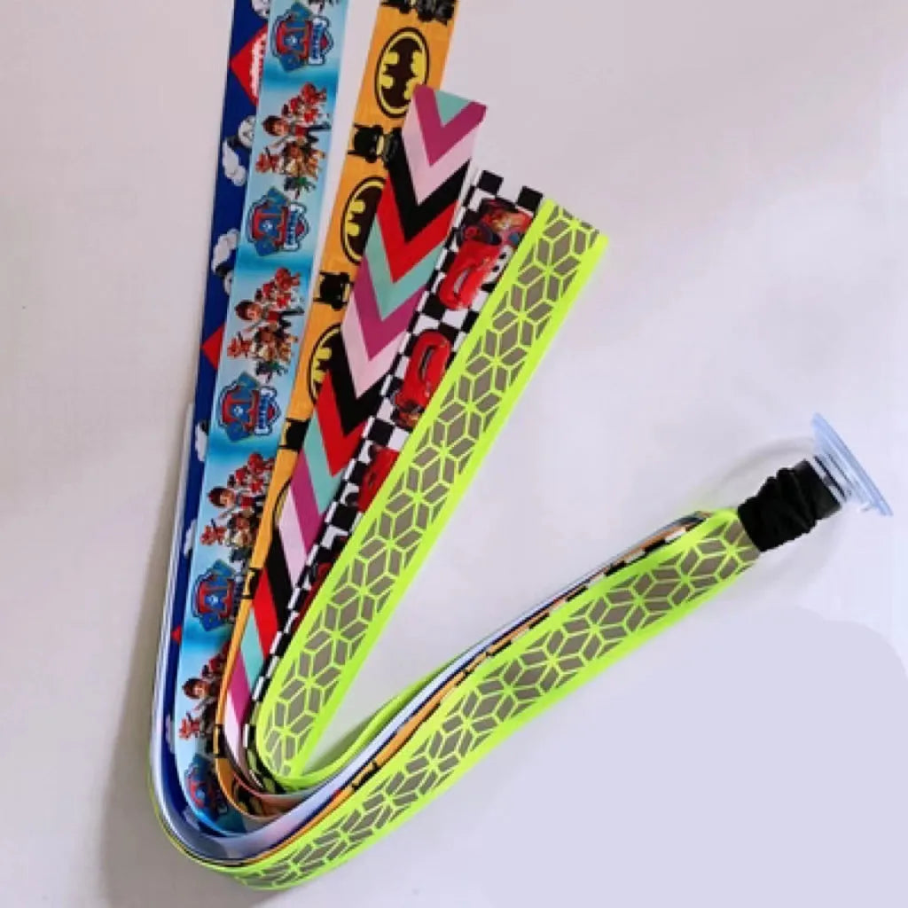 A colourful helmet streamer accessory for children's sports helmets and doll decoration.