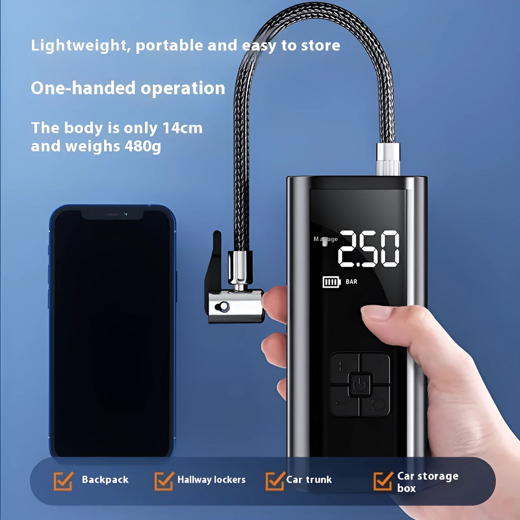 Vehicle electric charging cylinder ABS air pump with lighting and USB charging port on car floor