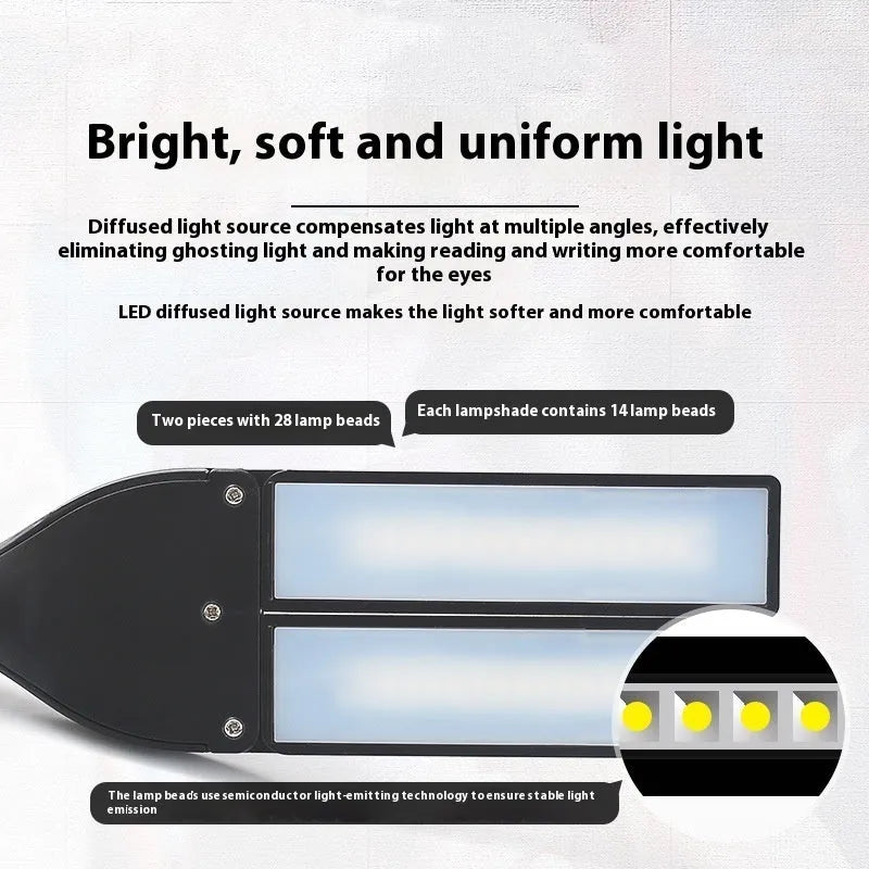 Black music stand lamp with 28 soft lights for sheet music illumination