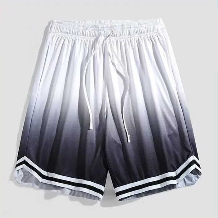 Men's loose fit cropped trousers in gradient colours with casual styling