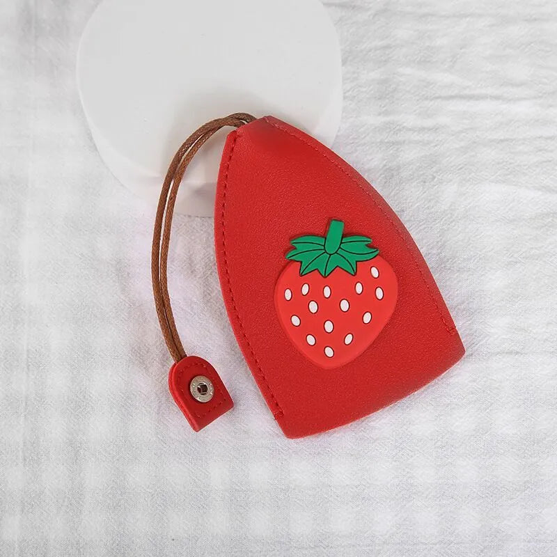 Colourful cartoon pull-out key case for car keys with PU leather construction