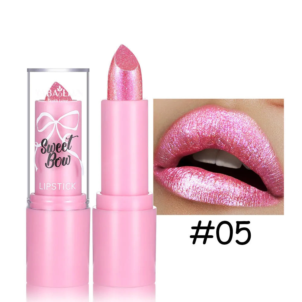 Sweetheart bow XINGX diamond lipstick from Starlight Diamond series in six colour shades.