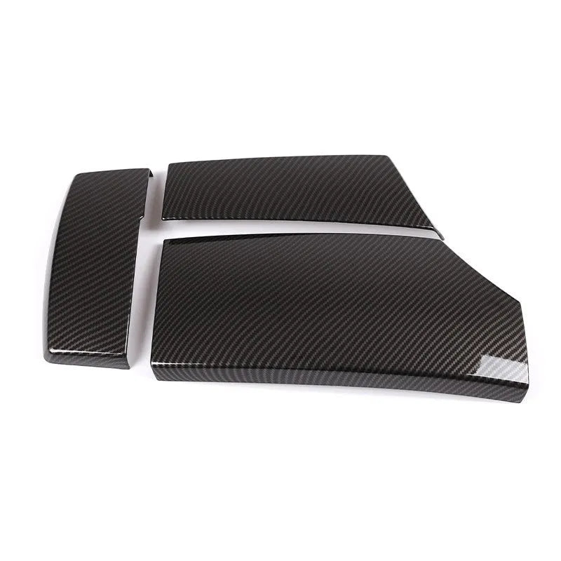 3-piece ABS carbon fibre pattern armrest box protective cover set for car centre console storage