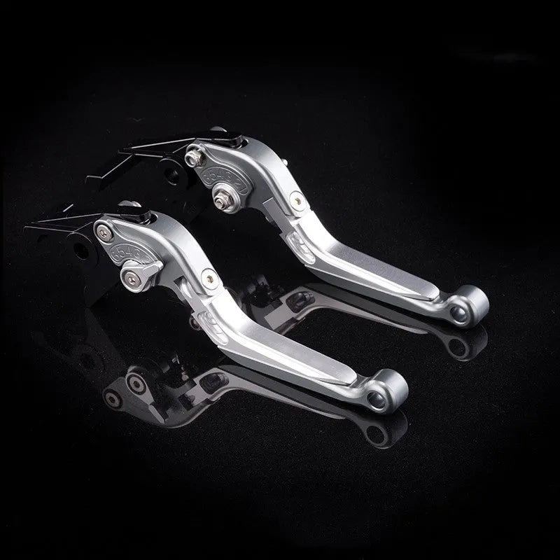 Adjustable anodised aluminium horn handle motorcycle clutch lever in multiple colour options