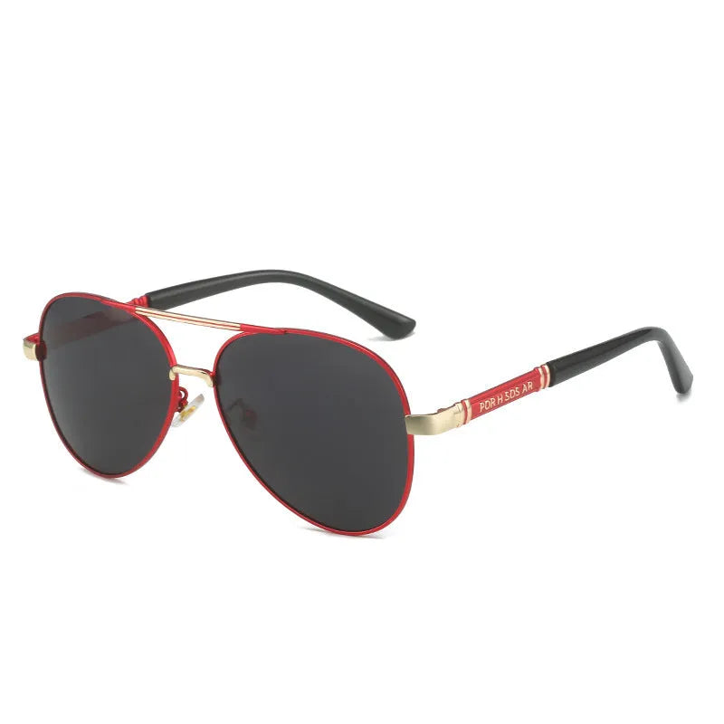 Men's polarised sunglasses with photosensitive colour changing lenses black frame and grey lenses