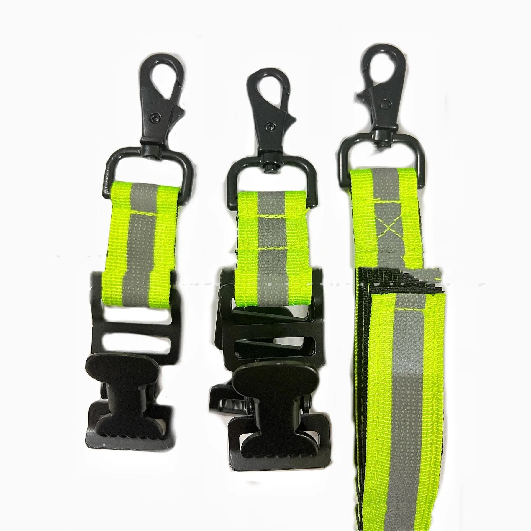 Fluorescent green metal buckle clip for industrial safety gloves with S size marking