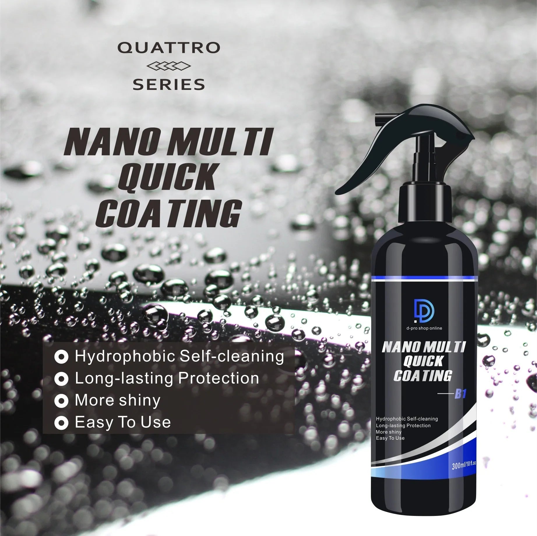 Automotive coating spray 300ML with nano silica for car paint protection and water repellency