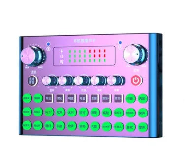 F007plus sound card with condenser microphone for live streaming and broadcasting