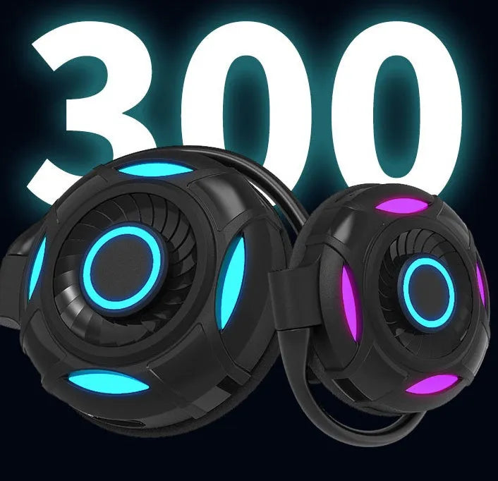 Black and white wireless Bluetooth earphones with hanging ear design and USB connectivity
