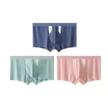 Ice silk double-layer breathable underwear shorts for men and women in assorted colours.