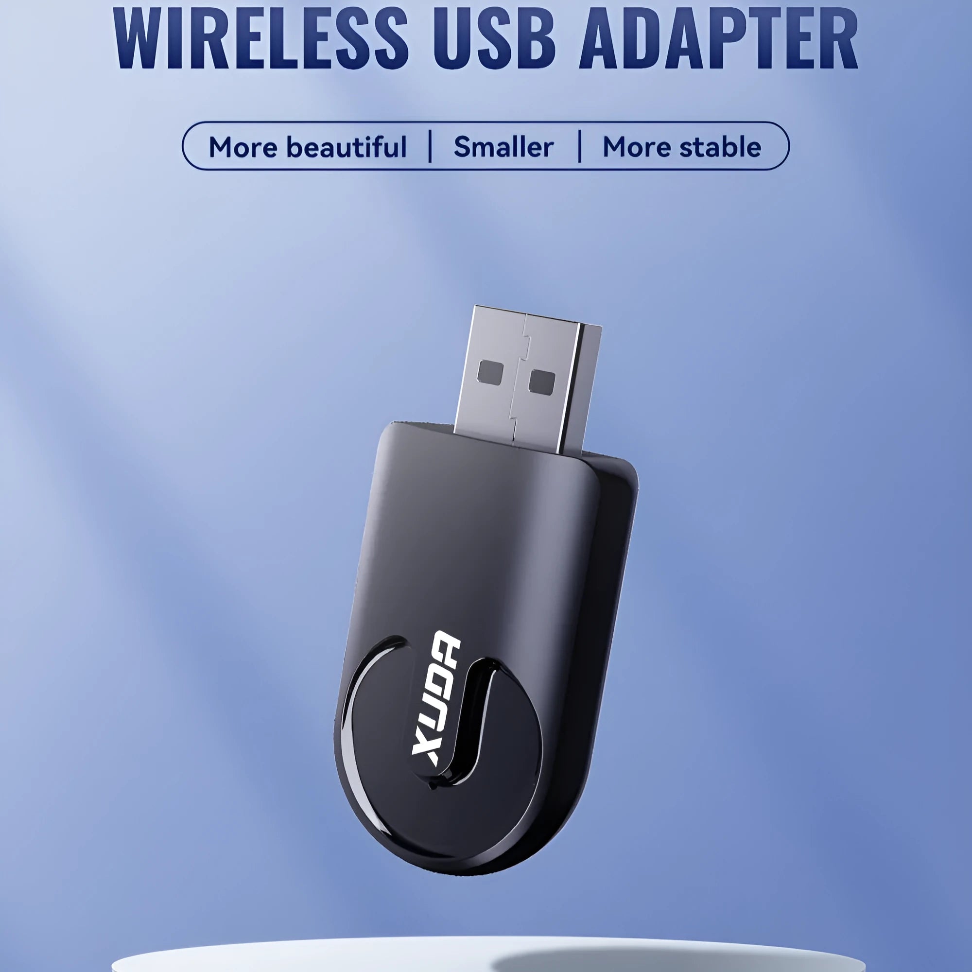 Black mini CarPlay USB wireless data adapter with 26×55×13mm compact ABS PC construction