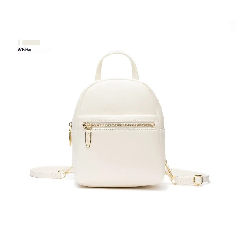 Soft PU street trend mini backpack in multiple colours with three-dimensional pocket