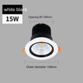White aluminium LED recessed ceiling spotlight with three colour light settings