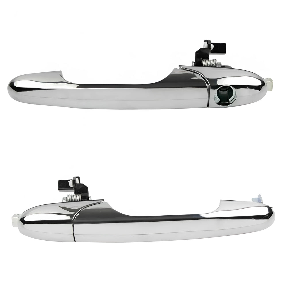 Black Fiat 500 replacement car door handle showing its size and shape.