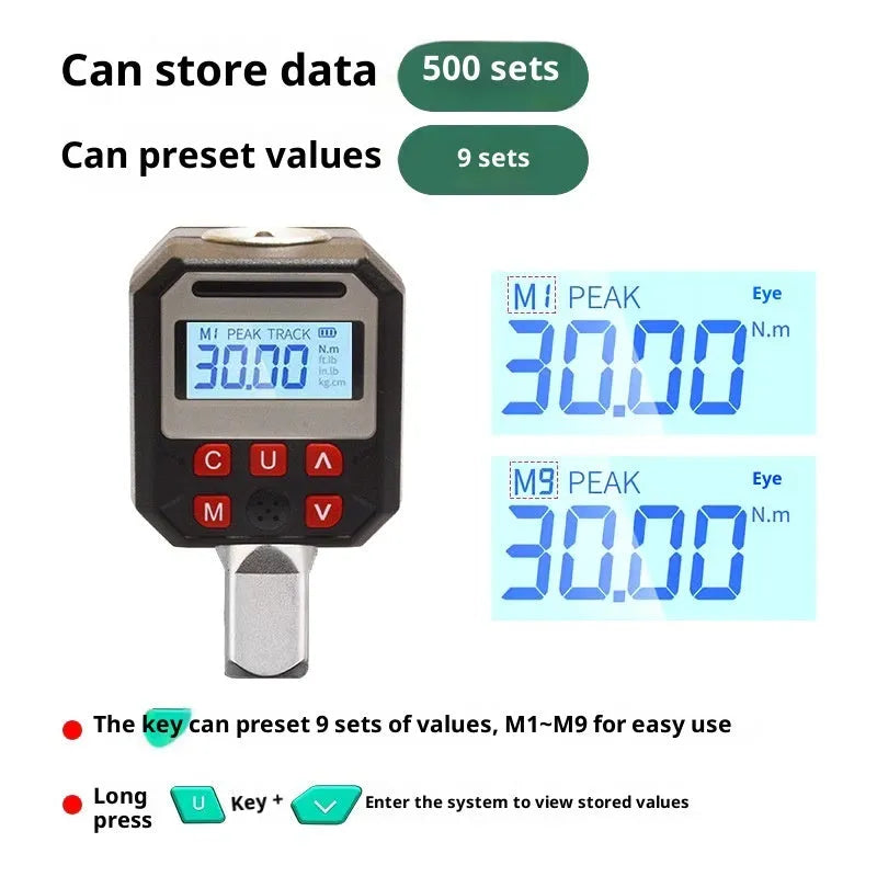 Digital torque meter model 17-340 6-piece set with 17-340 Nm torque range