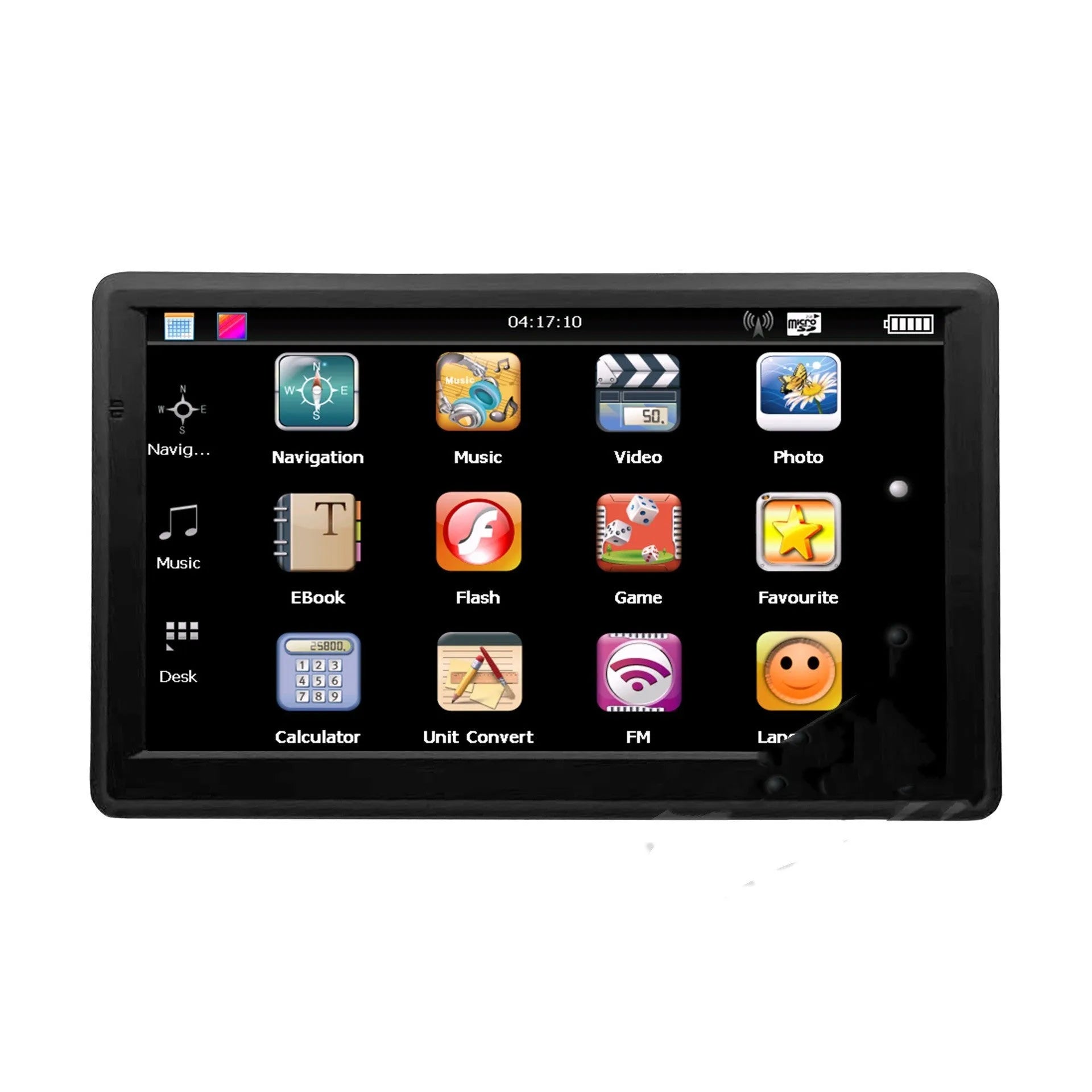 Portable 7 inch car GPS navigation device with touch screen and mounting bracket