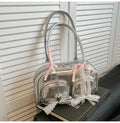 Women's soft PU shoulder bag in horizontal square design with double adjustable straps