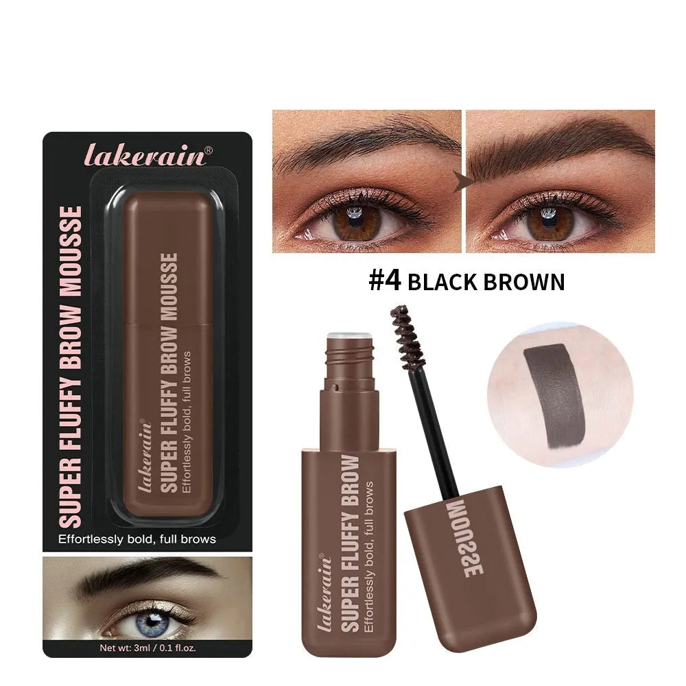 Eyebrow cream mousse tube for long-lasting brow definition in six colour shades.