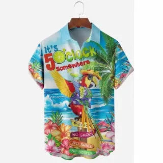Men's camouflage pattern short sleeve casual shirt in slim fit style