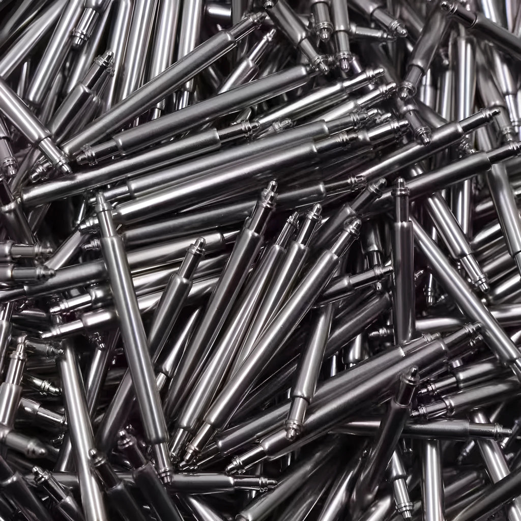 Box of environmental protection material watch bolt auricular needle spring shafts in sizes 21mm to 26mm