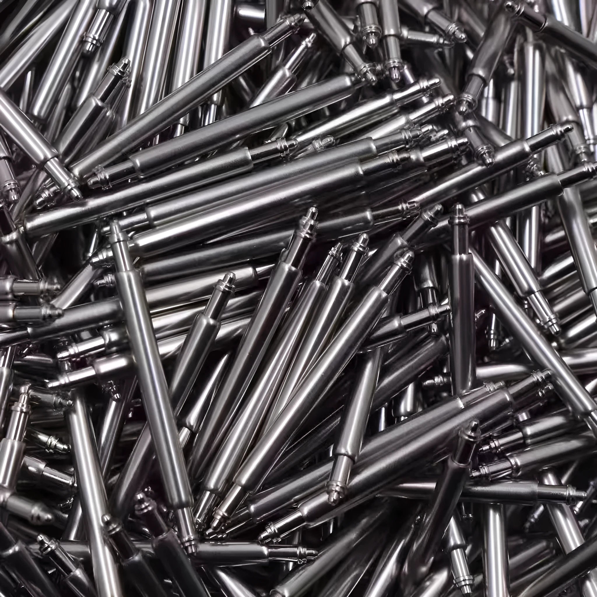 Box of environmental protection material watch bolt auricular needle spring shafts in sizes 21mm to 26mm