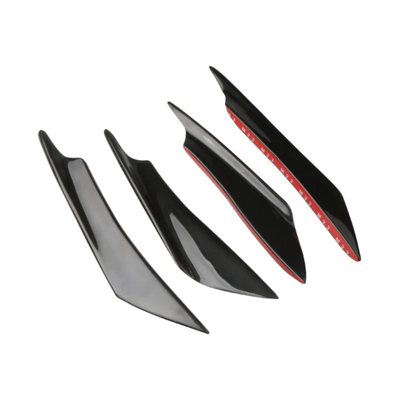 Set of four carbon fibre pattern bumper blades for automotive bumper modification
