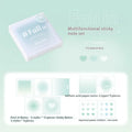 Square gradient parchment notepad with sticky notes and memo sheets in 70mm size.