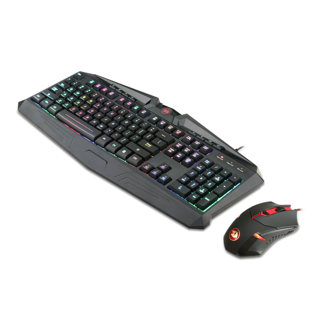 RedragonS101-1 black wired gaming keyboard and mouse set with USB cables