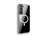 Transparent MagSafe magnetic phone case for Samsung Galaxy S21 S22 S23 series with visible magnetic ring