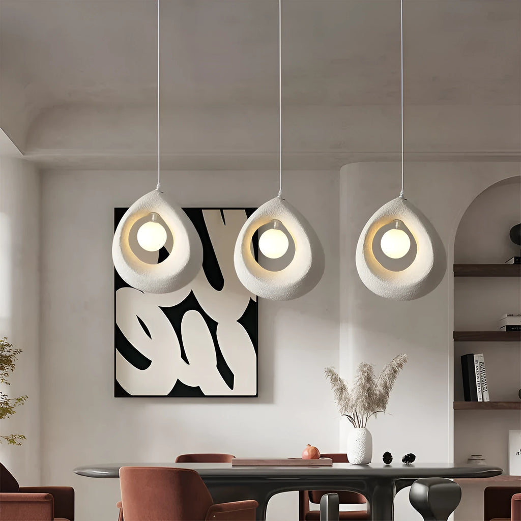Retro bar chandelier pendant light with milky white glass lampshade for living room and dining room