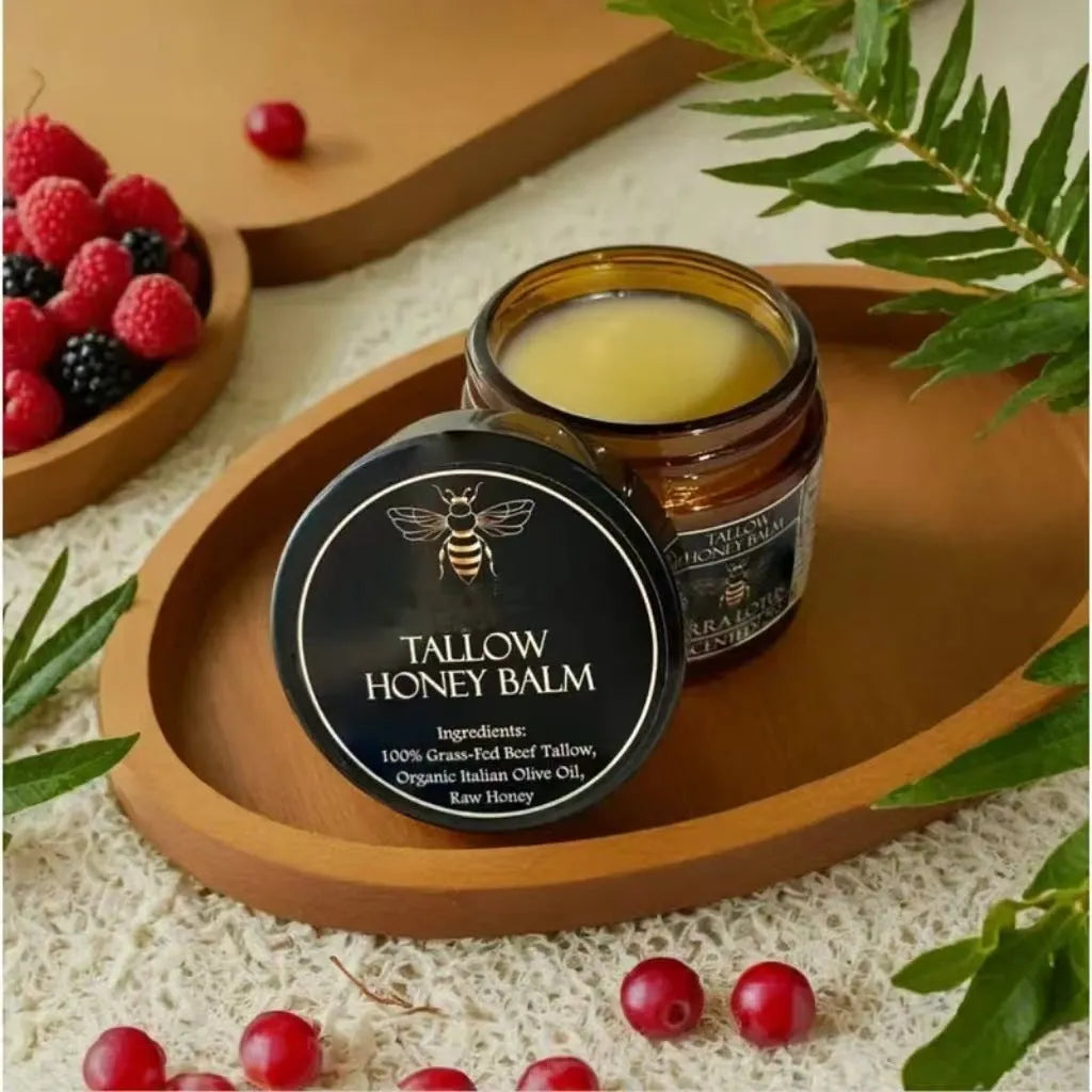 Honey Butter Moisturising Facial Cream in a 57g jar, shown with Citrus, Lavender, and No Fragrance variants.