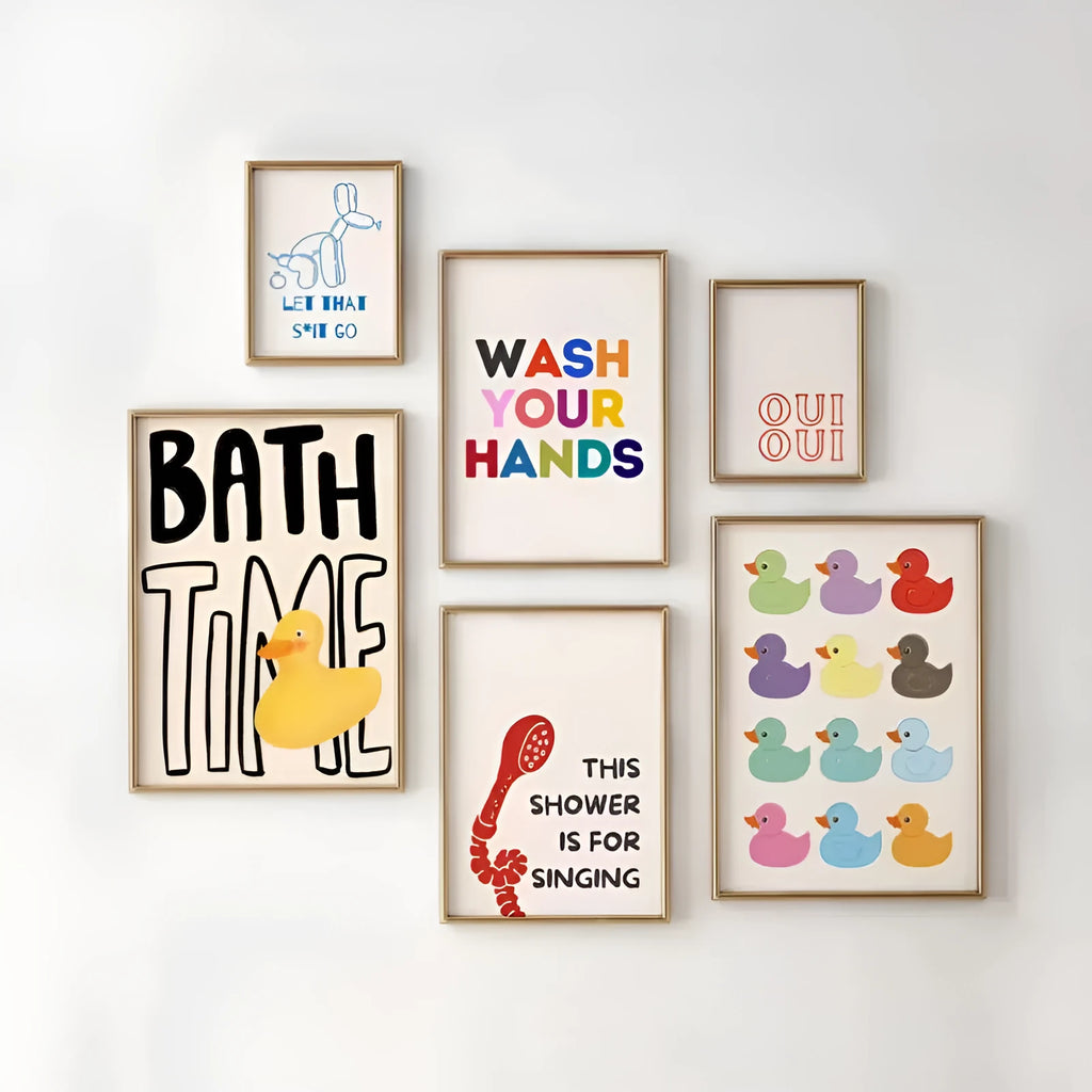 Modern frameless canvas decorative painting on a living room wall in one of six available styles.