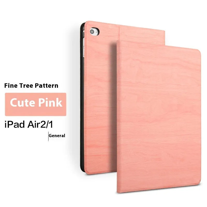 Sapphire blue imitation leather protective cover for iPad with built-in sleep bracket stand.