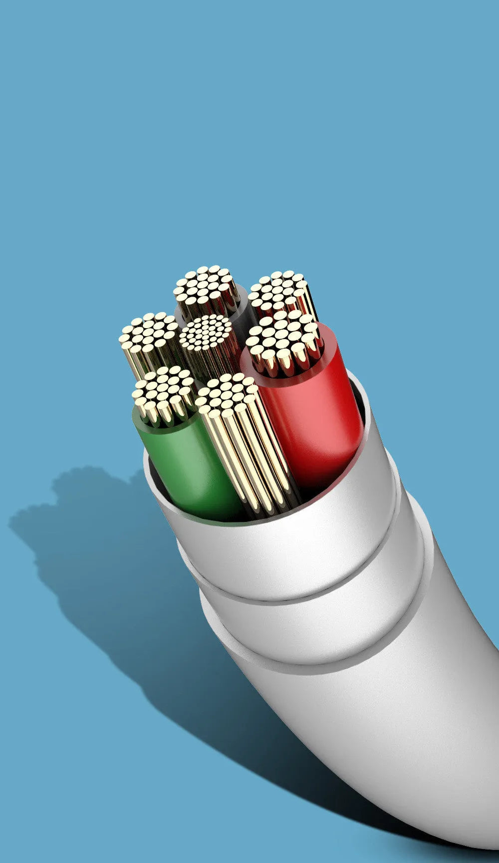 PD PVC fast charging mobile phone cable with multiple USB interfaces measuring 1.2 metres