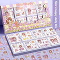 Box of colourful children's stickers with five different design themes for craft projects