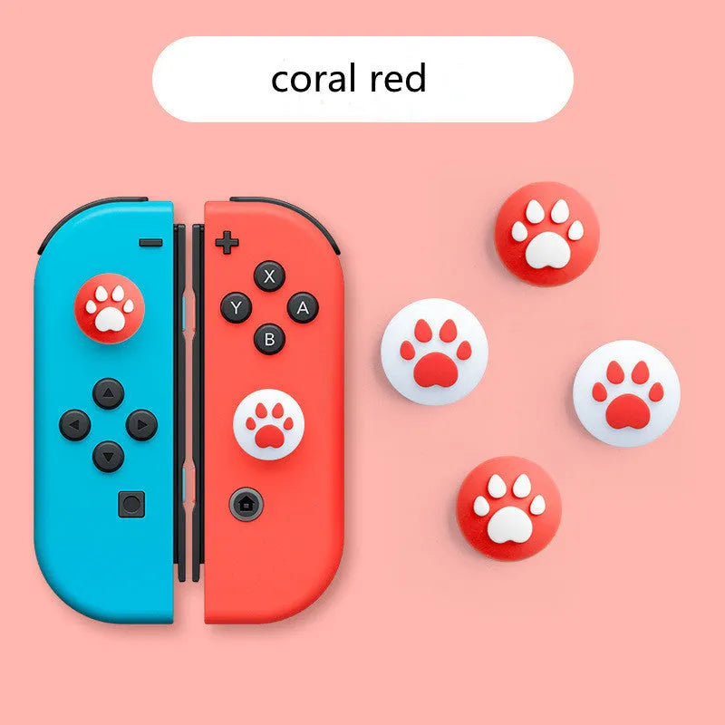 Four silicone thumbstick grip caps for Nintendo Switch Lite console in assorted colours