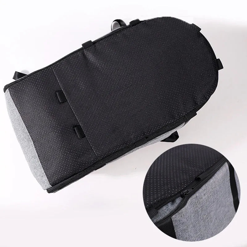 Outdoor cloth dog kennel with sponge padding in blue, grey, red, and grey mesh colour options.