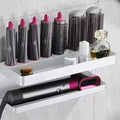 White double-layer aluminium bathroom storage rack with wave-shaped design for Marcel wavers