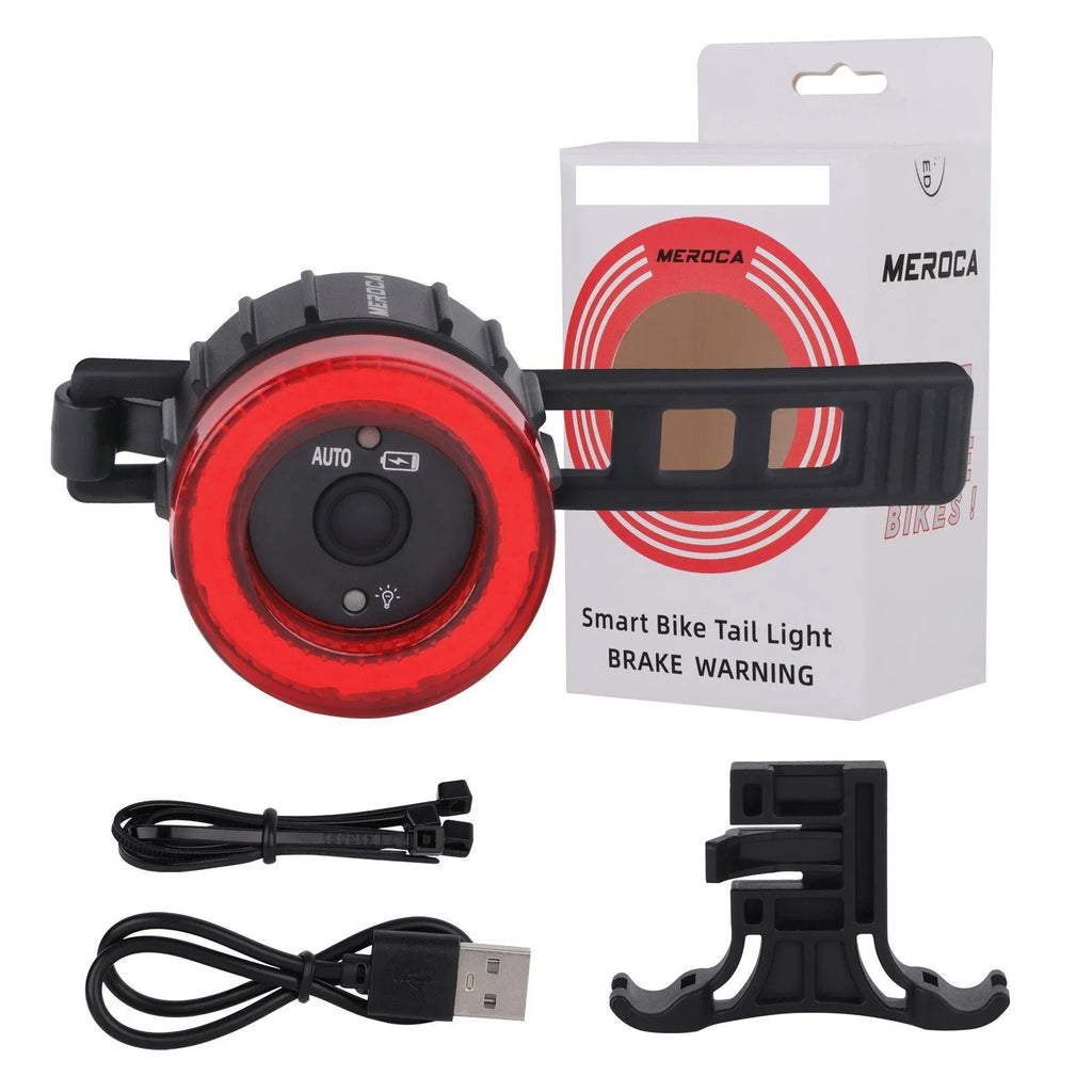 Black boxed intelligent induction brake bicycle taillight set with seat tube bracket