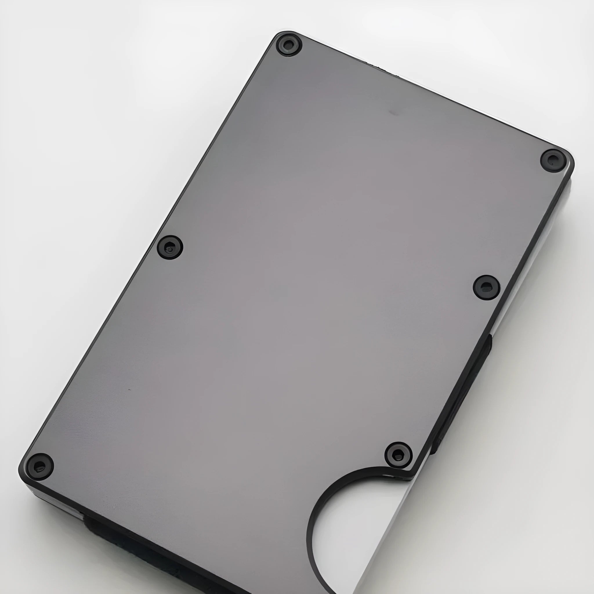 Aluminium grey carbon fibre wallet with RFID blocking for credit cards