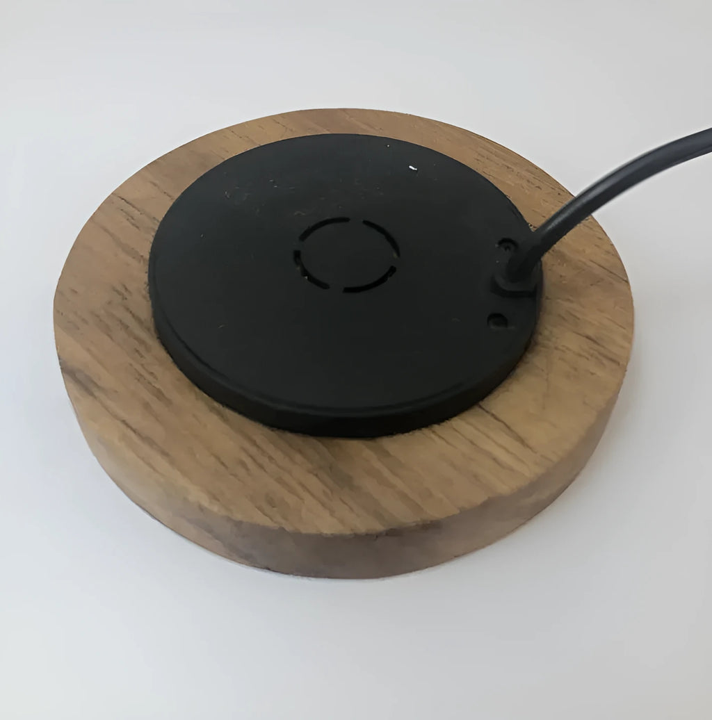Round 60mm wireless phone charger for embedded installation in furniture