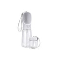 Portable dual-use dog water cup in blue, available in 350ml and 550ml sizes for walks.